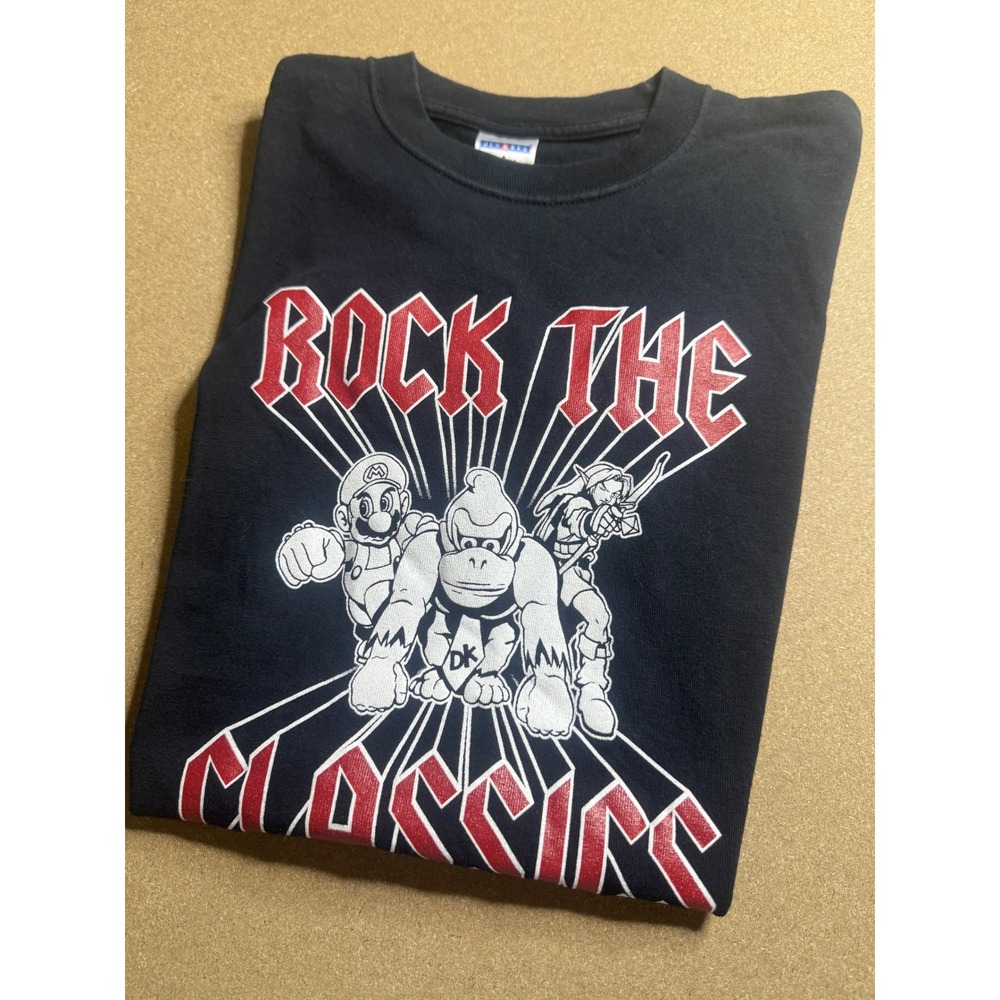 Vintage 2005 Nintendo Rock The Classics T-Shirt Jerzees Mario Donkey Kong Link S